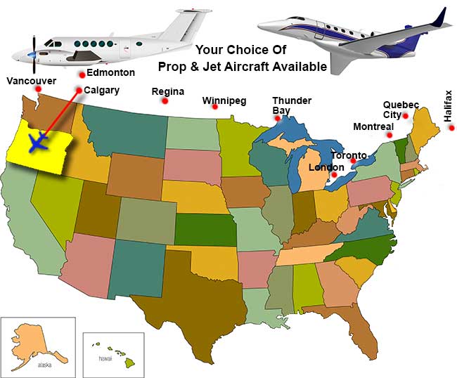 Oregon Charter Flights / Direct Flights To Oregon